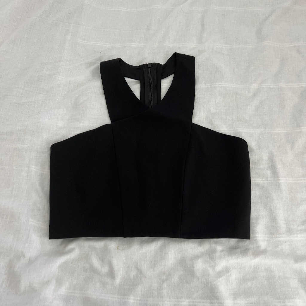 Express Black High Neck Crop Top